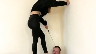 Petite Step-Sister Enslaved Stepbrother and Humiliates Him With Her Socks - Gagging, Trampling, Snif